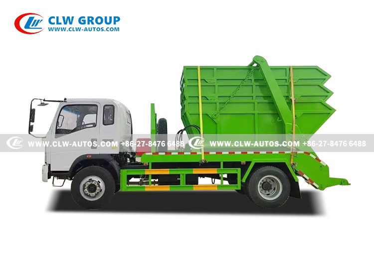Swing-arm garbage truck