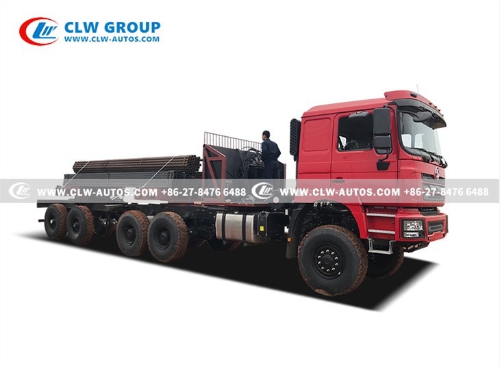 SHACMAN 6x6 30Tons Drilling Steel Pipe Transport Truck Trailer