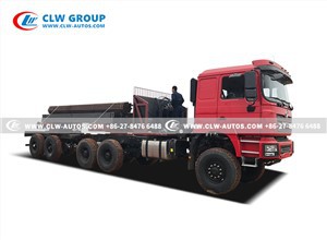 SHACMAN 6x6 30Tons Drilling Steel Pipe Transport Truck Trailer