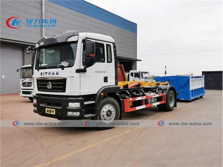 Construction Garbage Transport Sinotruk 14Ton Hook Lift Truck
