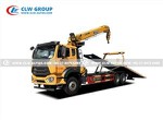 Sinotruk 16 Tons Flatbed Rollback Tow Truck With 12 Tons Crane