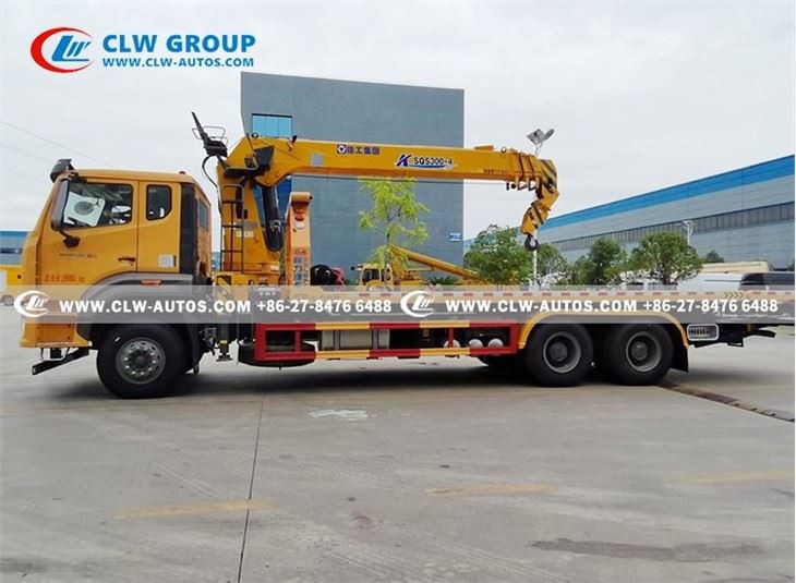 Sinotruk 16 Tons Flatbed Rollback Tow Truck With 12 Tons Crane