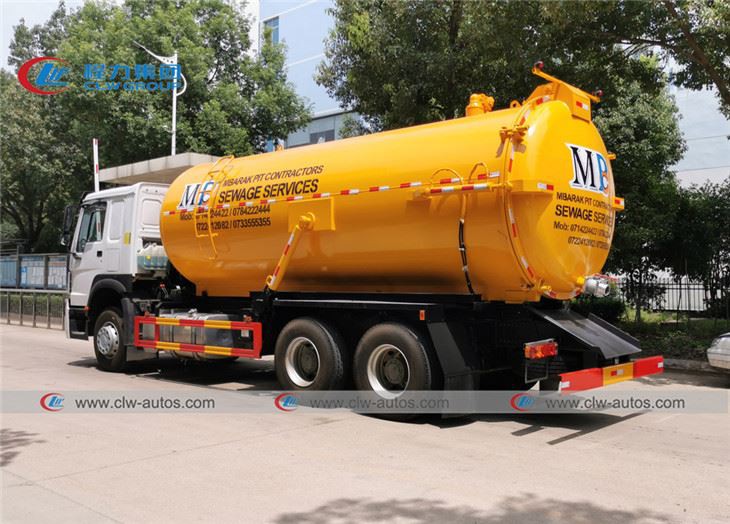 Sinotruk HOWO 15000L Vacuum Sewage Jetting Tank Truck With Jurop Pump