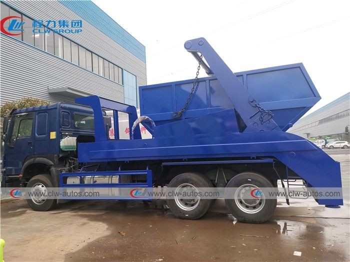 Sinotruk Howo 6X4 10CBM Skip Loader Swing Arm Garbage Truck