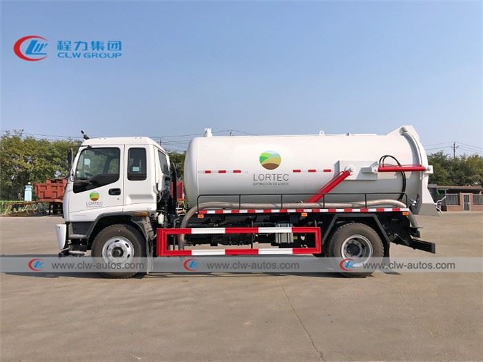 Stainless Steel ISUZU FTR 10Tons Vacuum Sludge Cleaning Truck