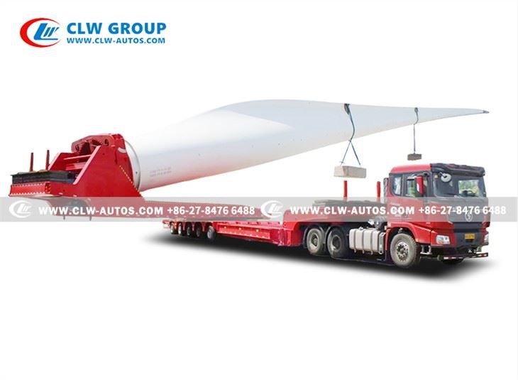 5 Axle Wind Turbine Blade Lowbed Trailer With Turntable
