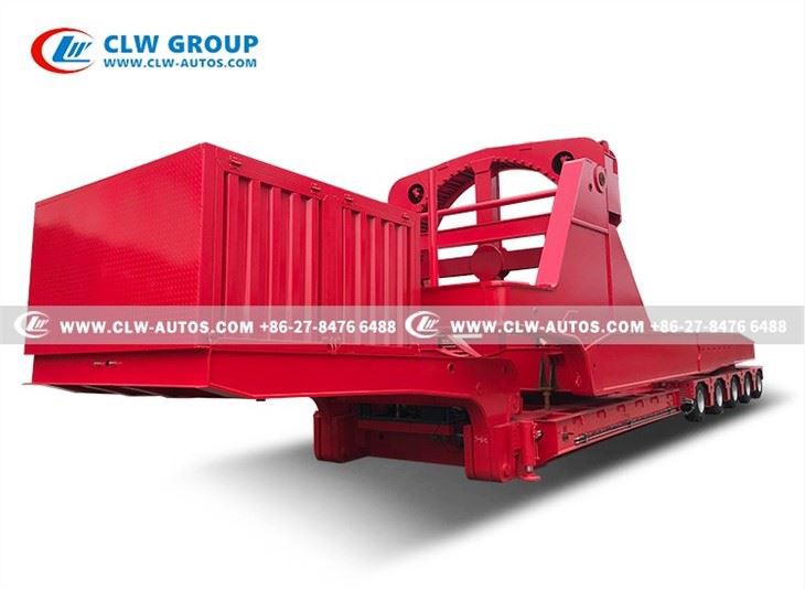5 Axle Wind Turbine Blade Lowbed Trailer With Turntable