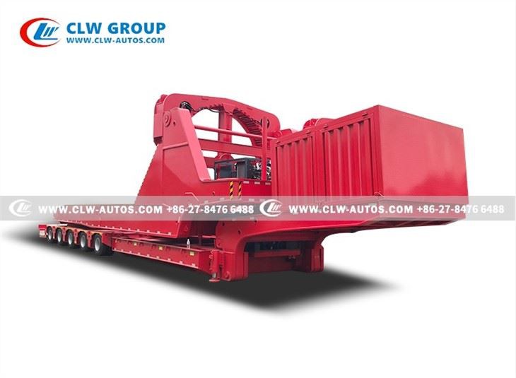 5 Axle Wind Turbine Blade Lowbed Trailer With Turntable