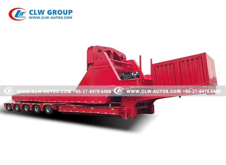 5 Axle Wind Turbine Blade Lowbed Trailer With Turntable