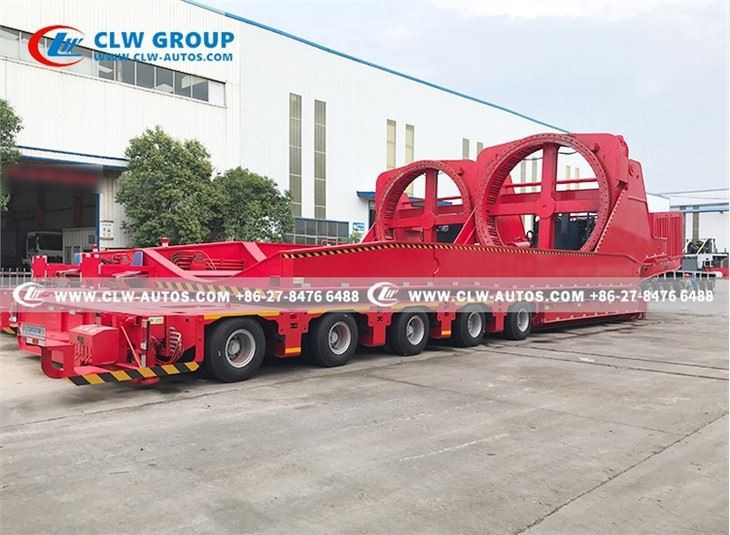 5 Axle Wind Turbine Blade Lowbed Trailer With Turntable