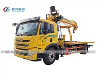 10Ton FAW Flatbed Wrecker Truck XCMG 8Ton Crane