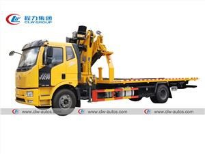 J6L Flatbed Tow Truck 8Ton Knuckle Boom Crane
