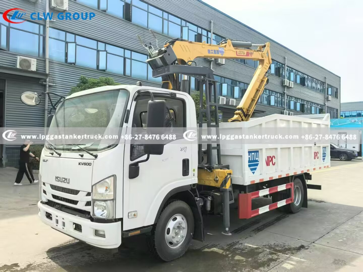 12isuzu kv100 dump truck with crane