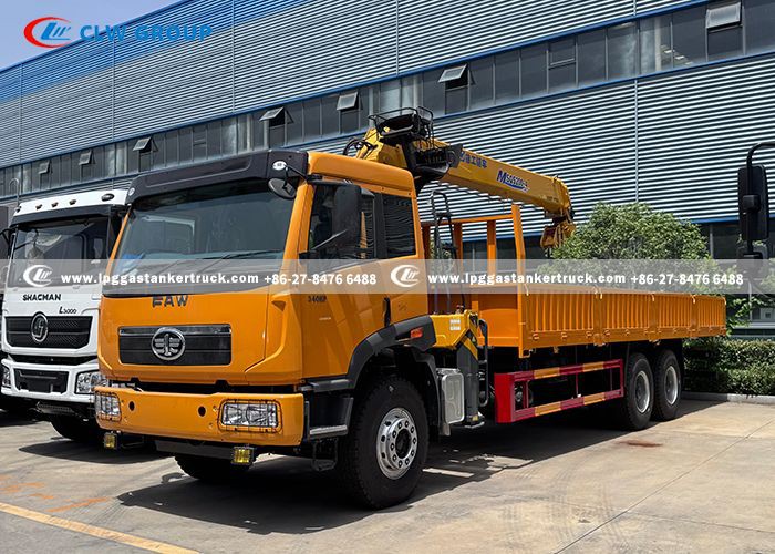 FAW 6X4 Crane Truck with straight boom crane